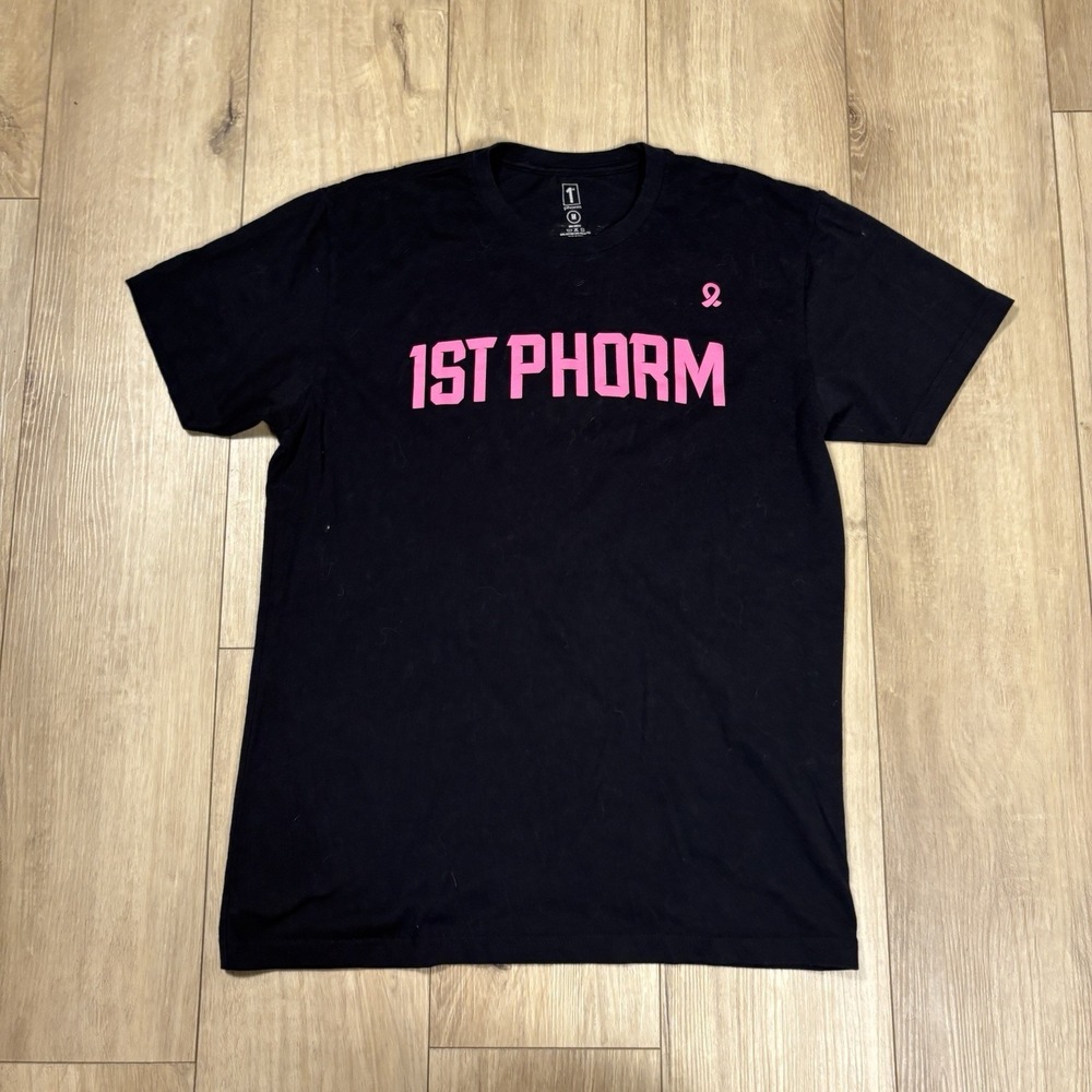 1st Phorm Pink‎ T-shirt Black Unisex Size Medium M Phamily First Short Sleeve